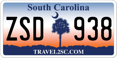 SC license plate ZSD938