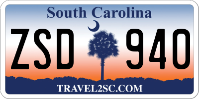 SC license plate ZSD940