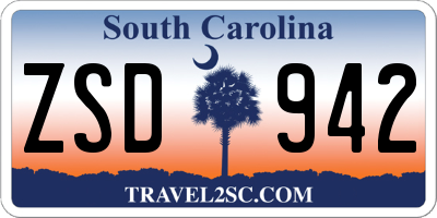 SC license plate ZSD942