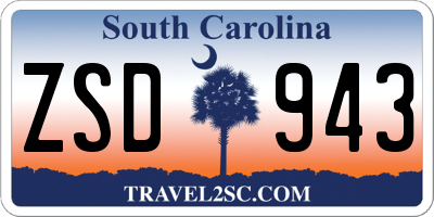 SC license plate ZSD943