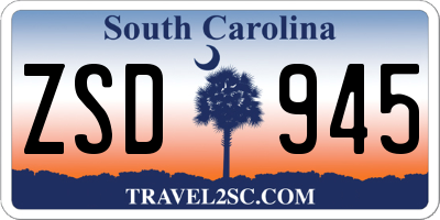 SC license plate ZSD945