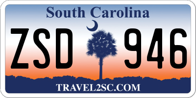 SC license plate ZSD946