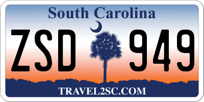 SC license plate ZSD949