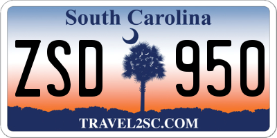 SC license plate ZSD950