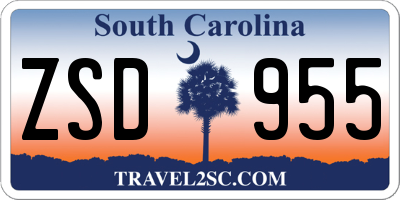 SC license plate ZSD955