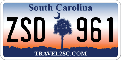 SC license plate ZSD961