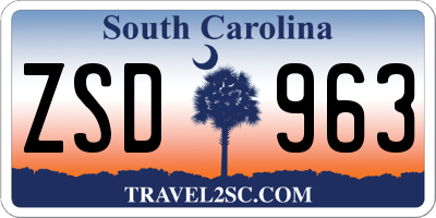 SC license plate ZSD963