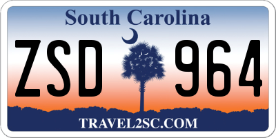 SC license plate ZSD964