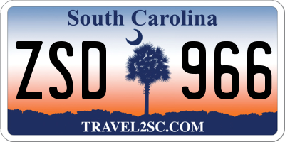 SC license plate ZSD966