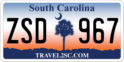 SC license plate ZSD967