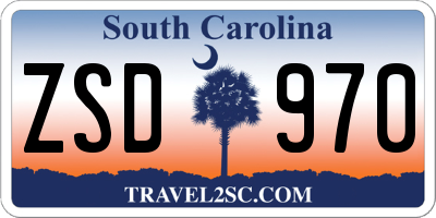 SC license plate ZSD970