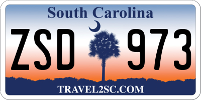 SC license plate ZSD973