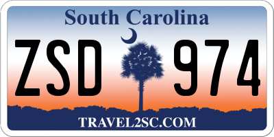 SC license plate ZSD974