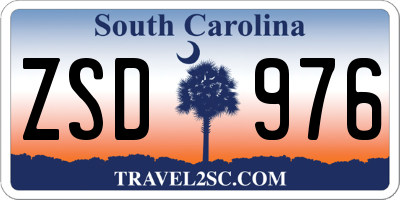 SC license plate ZSD976