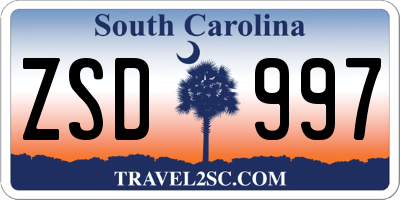 SC license plate ZSD997