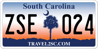 SC license plate ZSE024