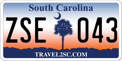 SC license plate ZSE043