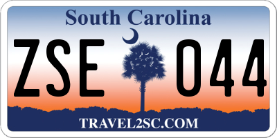 SC license plate ZSE044