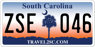 SC license plate ZSE046