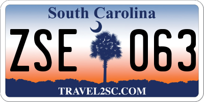 SC license plate ZSE063