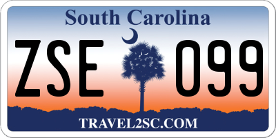 SC license plate ZSE099