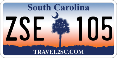 SC license plate ZSE105