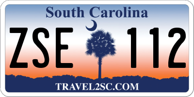 SC license plate ZSE112