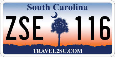 SC license plate ZSE116