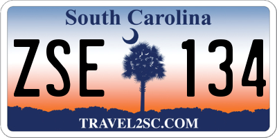 SC license plate ZSE134