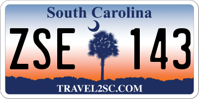 SC license plate ZSE143