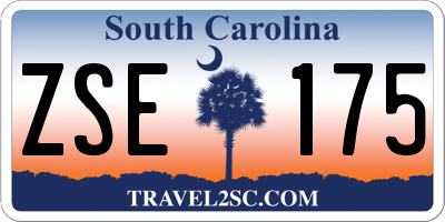 SC license plate ZSE175