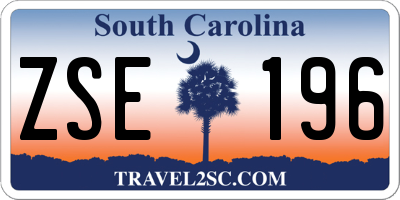 SC license plate ZSE196