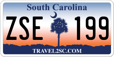SC license plate ZSE199