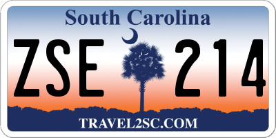 SC license plate ZSE214