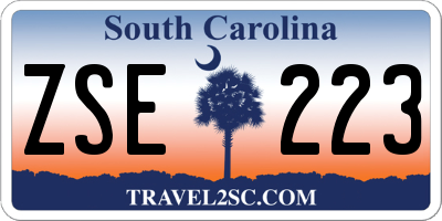 SC license plate ZSE223