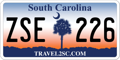 SC license plate ZSE226