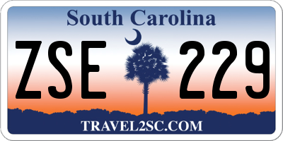 SC license plate ZSE229