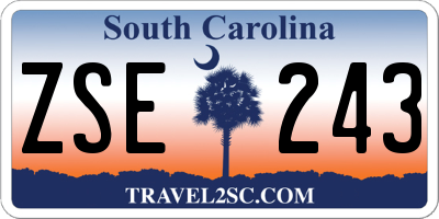 SC license plate ZSE243