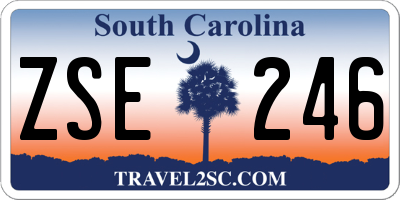 SC license plate ZSE246