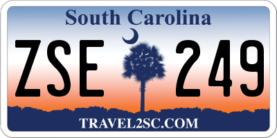 SC license plate ZSE249