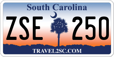 SC license plate ZSE250