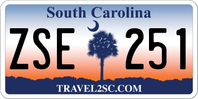 SC license plate ZSE251