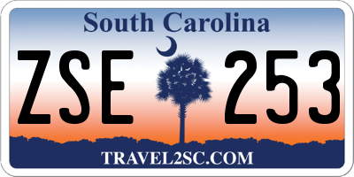 SC license plate ZSE253