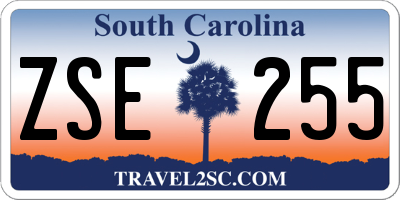 SC license plate ZSE255