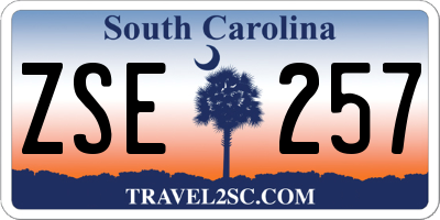 SC license plate ZSE257