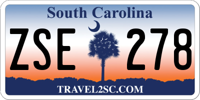SC license plate ZSE278