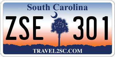 SC license plate ZSE301