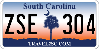 SC license plate ZSE304