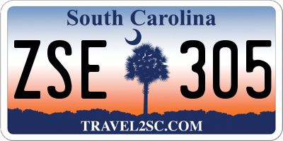 SC license plate ZSE305