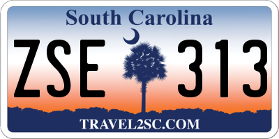 SC license plate ZSE313